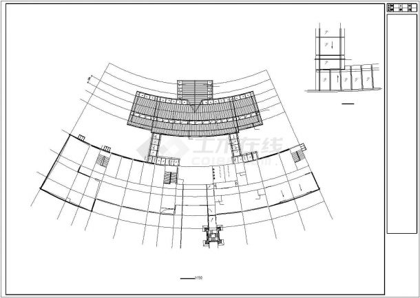 成都市某商业街2400平米2层框架结构商务会所平立剖面设计CAD图纸-图一