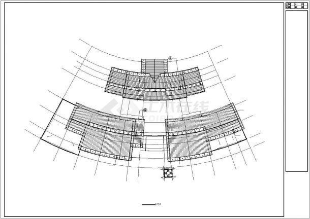 成都市某商业街2400平米2层框架结构商务会所平立剖面设计CAD图纸-图二