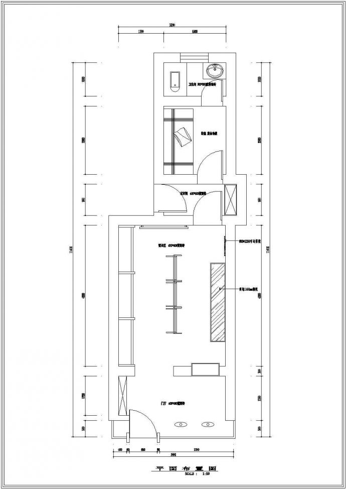 某41平方服装店设计CAD大样室内图纸装修施工图_图1