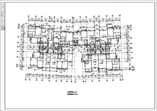 济南万景花园小区7层砖混住宅楼建筑设计CAD施工图（七层为复式上层）-图二