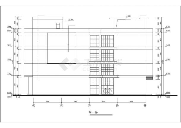 滁州市某商业街8500平米两栋4层框架结构百货商场平面设计CAD图纸-图一