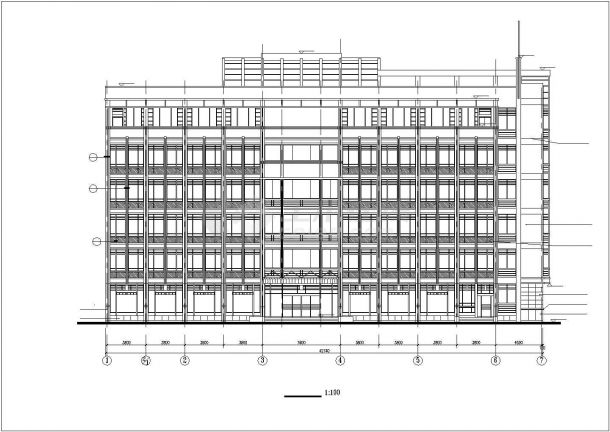 南京市某国营单位3760平米6层框架结构办公楼全套建筑设计CAD图纸-图二