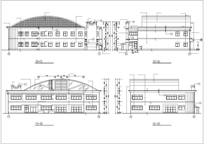 某大学2100平米2层框架结构学生食堂全套建筑设计CAD图纸_图1