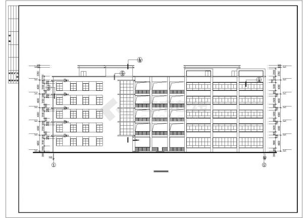 深圳市某工厂8500平米五层框架结构加工厂房平立剖面设计CAD图纸-图一