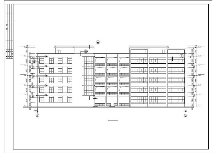 深圳市某工厂8500平米五层框架结构加工厂房平立剖面设计CAD图纸_图1