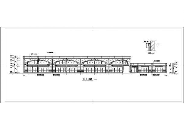 北京某大学2100平米2层框架结构商业综合楼平立剖面设计CAD图纸-图二