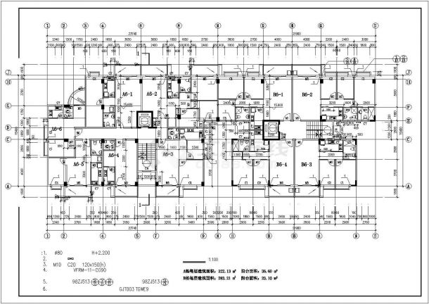 5400平米9层框架结构住宅楼全套建筑设计CAD图纸（含架空层）-图二