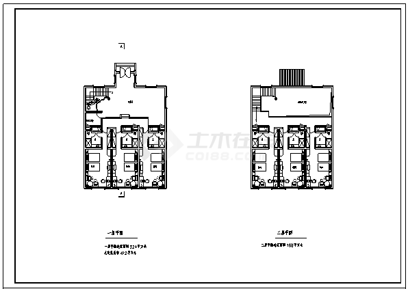 酒店设计_某市二层新徽派园林酒店建筑施工cad图(带效果图)-图一