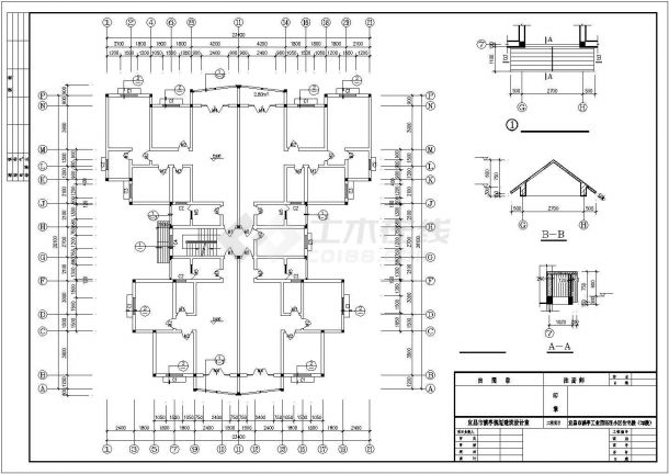 青岛华纺易墅小区六层砖混结构住宅楼建筑设计CAD设计图（含架空层）-图一