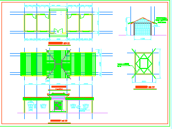 某地区古建筑设计CAD立面图（标注详细）-图一