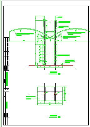 城市中心广场翼廊CAD平立面图