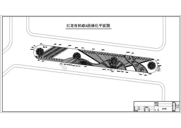 某小镇内部道路绿化全套施工设计cad图（含总平面图）-图一