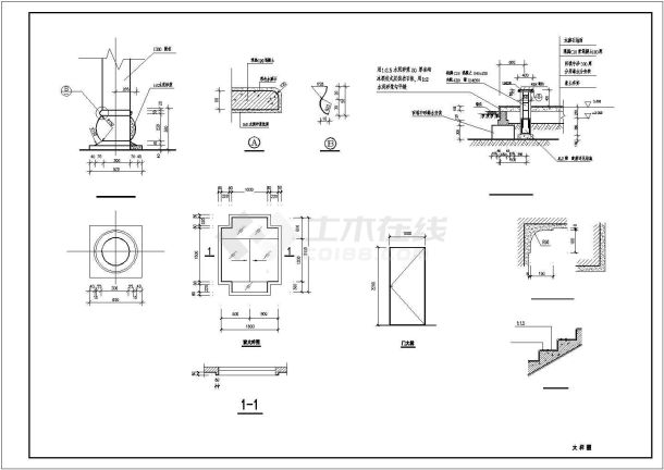 【南京】景区公园古建筑小品住宅楼全套施工设计cad图-图二