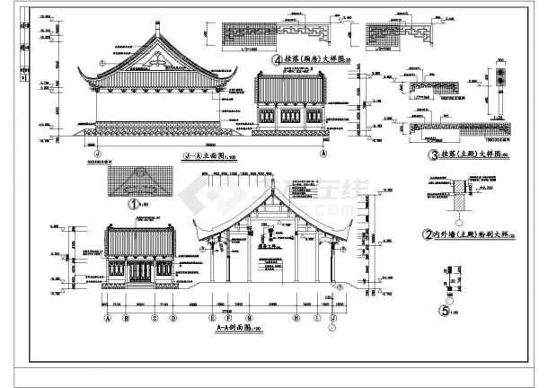 寺庙效果图及施工图纸图片