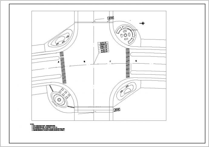 某游乐园新修建的道路绿化施工全套设计cad图（含铺装材料明细表）_图1