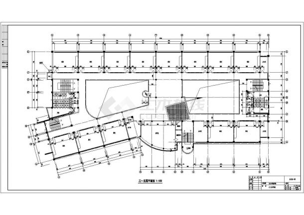某六层框架结构教学楼设计cad全套建筑施工图（甲级院设计）-图二