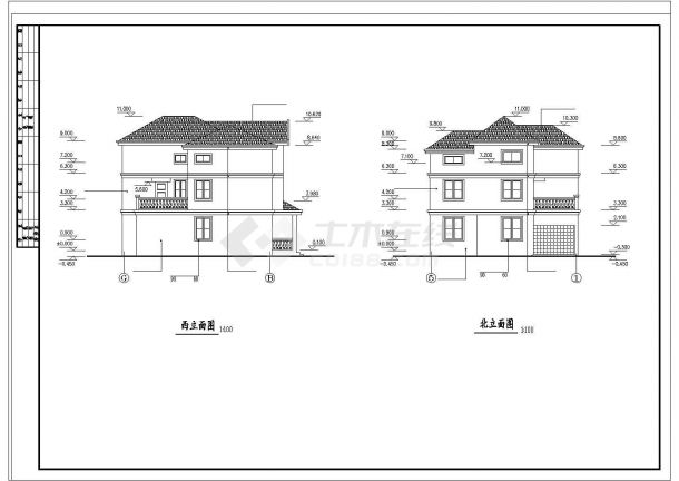 某市郊高级多层私宅建筑全套方案设计施工CAD图纸-图二