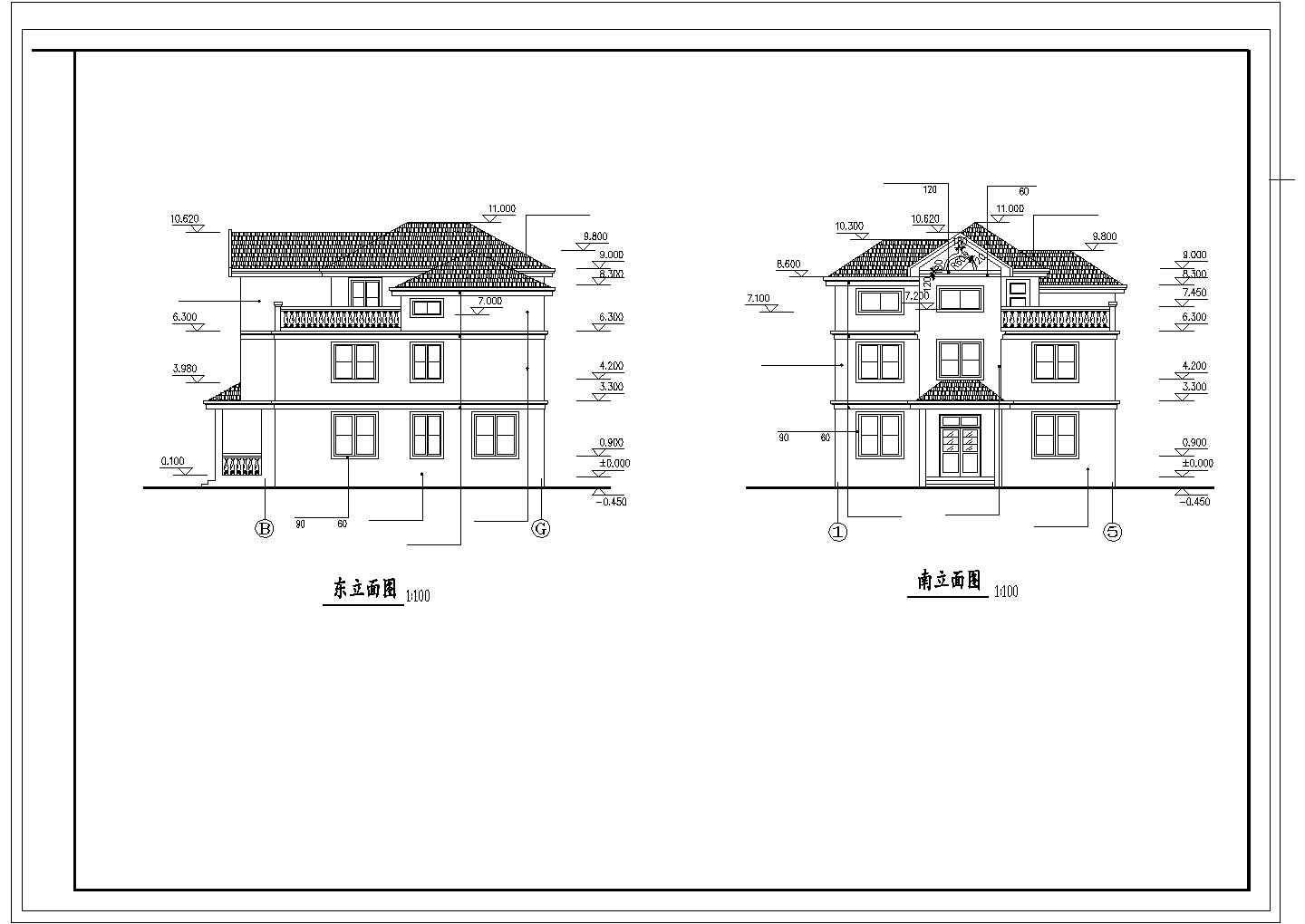 某市郊高级多层私宅建筑全套方案设计施工CAD图纸