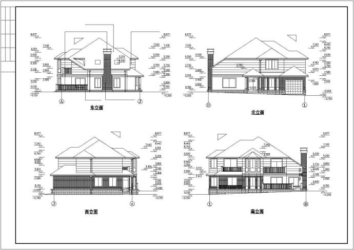 某现代乡村度假别墅建筑全套方案设计施工CAD图纸_图1
