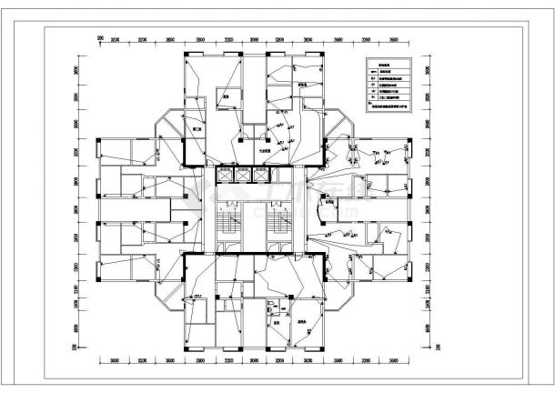 某地豪景住宅楼建筑CAD平面布置参考图-图一