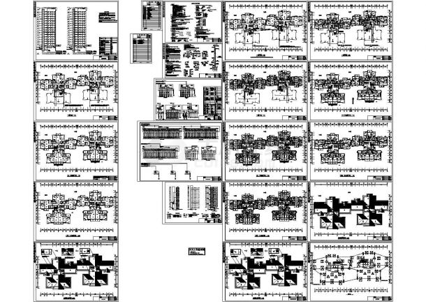 某小区十六层住宅楼电气施工cad图(含强弱电图，共二十张)-图一