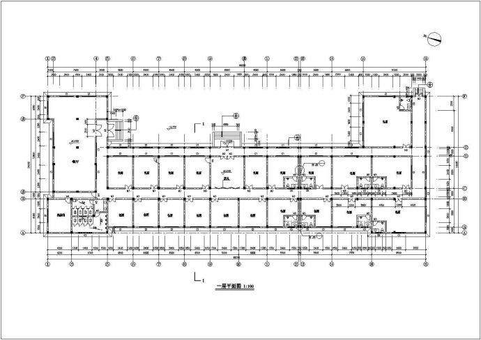 1300平米左右1层框混结构休闲餐厅全套建筑设计CAD图纸_图1