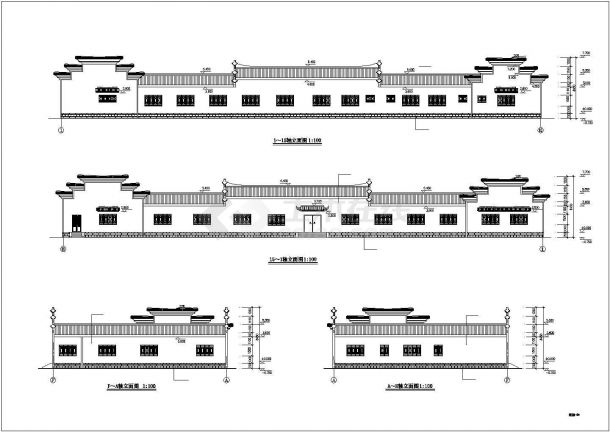1300平米左右1层框混结构休闲餐厅全套建筑设计CAD图纸-图二