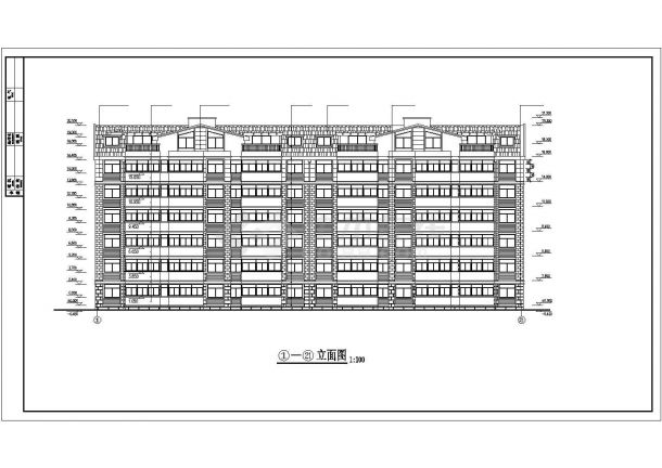 东莞某现代化小区3900平米6层框架结构住宅楼建筑设计CAD图纸-图一