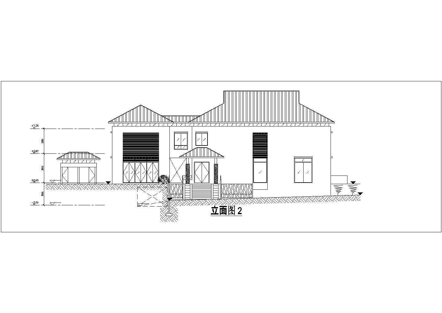 某假日风景区新潮别墅建筑方案设计施工CAD图纸