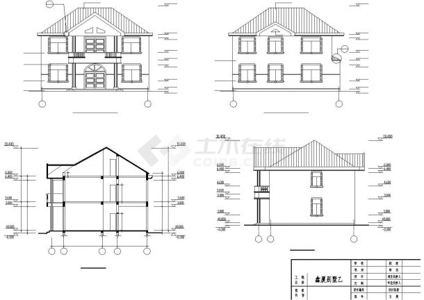 某假日风景区豪华多层别墅建筑方案设计施工CAD图纸-图二