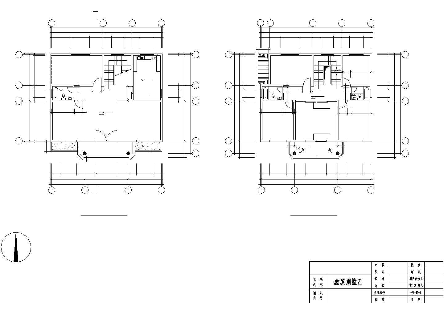 某假日风景区豪华多层别墅建筑方案设计施工CAD图纸
