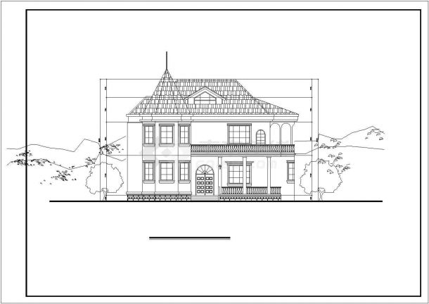 某假日风景区沿街商业别墅建筑方案设计施工CAD图纸-图一