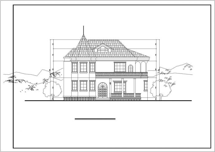 某假日风景区沿街商业别墅建筑方案设计施工CAD图纸_图1