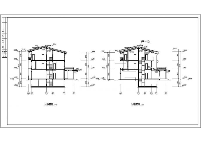 某假日风景区精装多层别墅建筑方案设计施工CAD图纸_图1