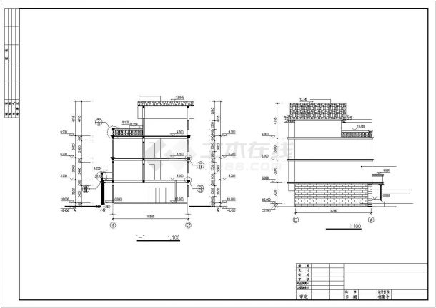 某假日风景区多层商用别墅建筑方案设计施工CAD图纸-图二