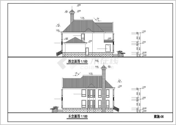 某假日风景区商用别墅建筑方案设计施工CAD图纸-图二