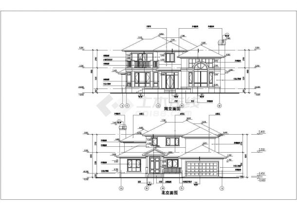 某假日风景区豪华商用别墅建筑方案设计施工CAD图纸-图一