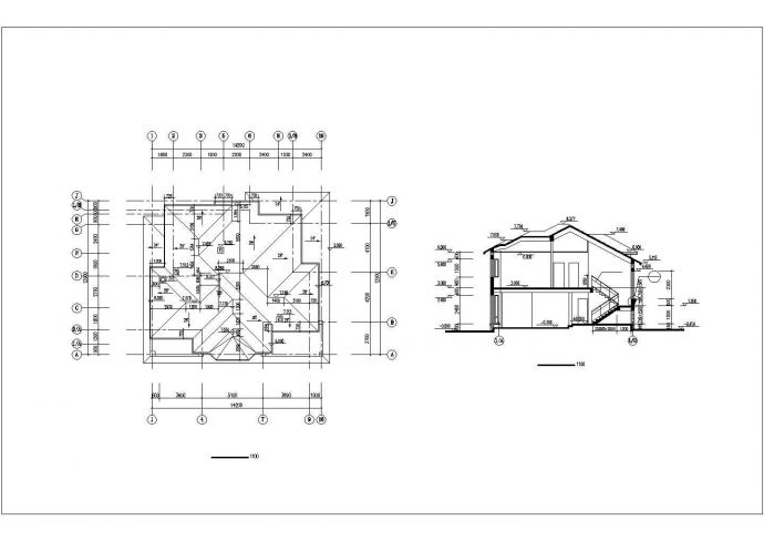 某市郊花园式现代商业别墅建筑方案设计施工CAD图纸_图1