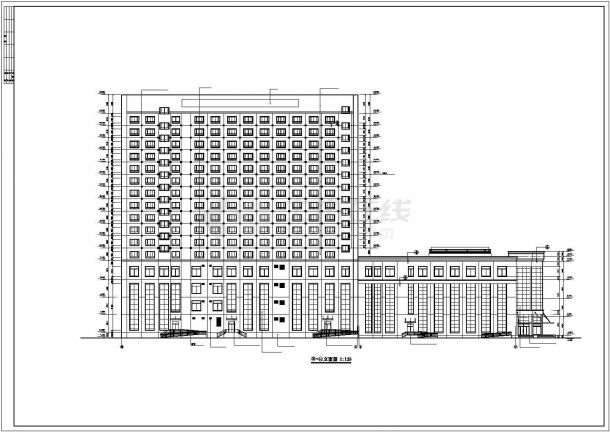 广州市某步行街16层框架结构星级大酒店全套建筑设计CAD图纸-图二