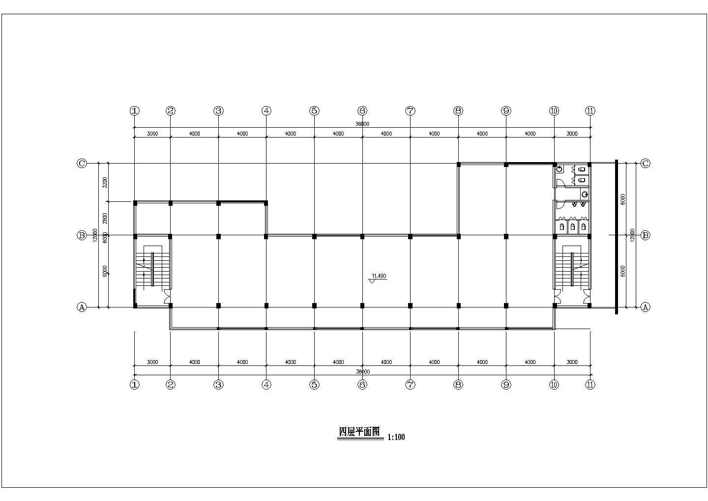 4900平米6层框架结构百货商场平立面设计CAD图纸