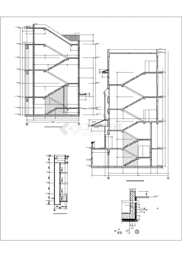 某工业区7500平米4层框架结构职工餐厅建筑设计CAD图纸-图一