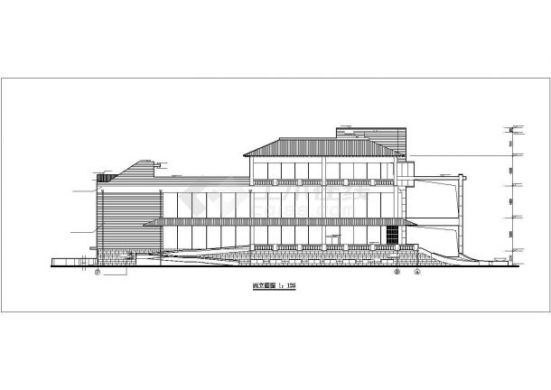 某工业区7500平米4层框架结构职工餐厅建筑设计CAD图纸-图二