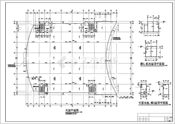 1.4万平米左右三层框架结构建材市场全套建筑设计CAD图纸-图二
