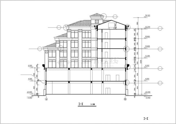 2900平米6层现浇钢混框架结构休闲宾馆全套建筑设计CAD图纸-图二