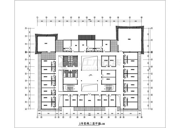成都某度假村2800平米三层框架结构民宿酒店平立面设计CAD图纸-图一