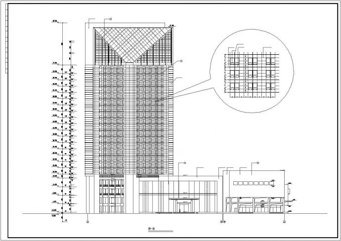 3.5万平米21层框架结构星级酒店建筑设计CAD图纸（含地下室层）_图1