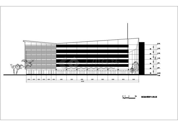 某临街5100平米五层框架结构商务宾馆平立剖面设计CAD图纸-图一