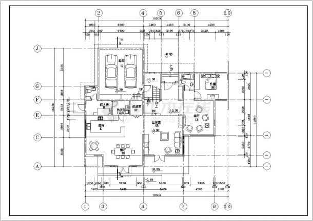 某三层混合结构现代风格小康别墅设计cad全套建筑施工图（甲级院设计）-图一