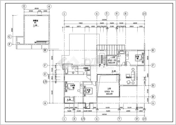 某三层混合结构现代风格小康别墅设计cad全套建筑施工图（甲级院设计）-图二
