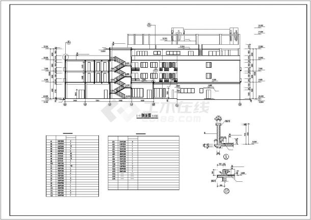 3800平米四层框架结构商务大酒店全套嗯嗯建筑设计CAD图纸-图一